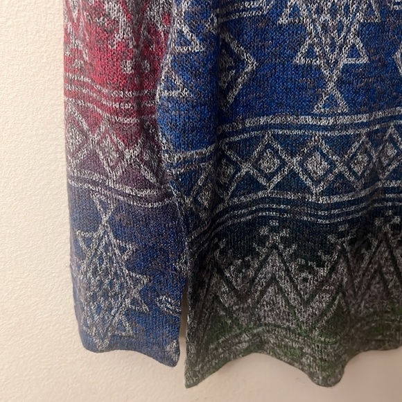 Anthropology Moon Collection Aztec light sweater Rainbow‎ Shirt 310 - Picture 6 of 7